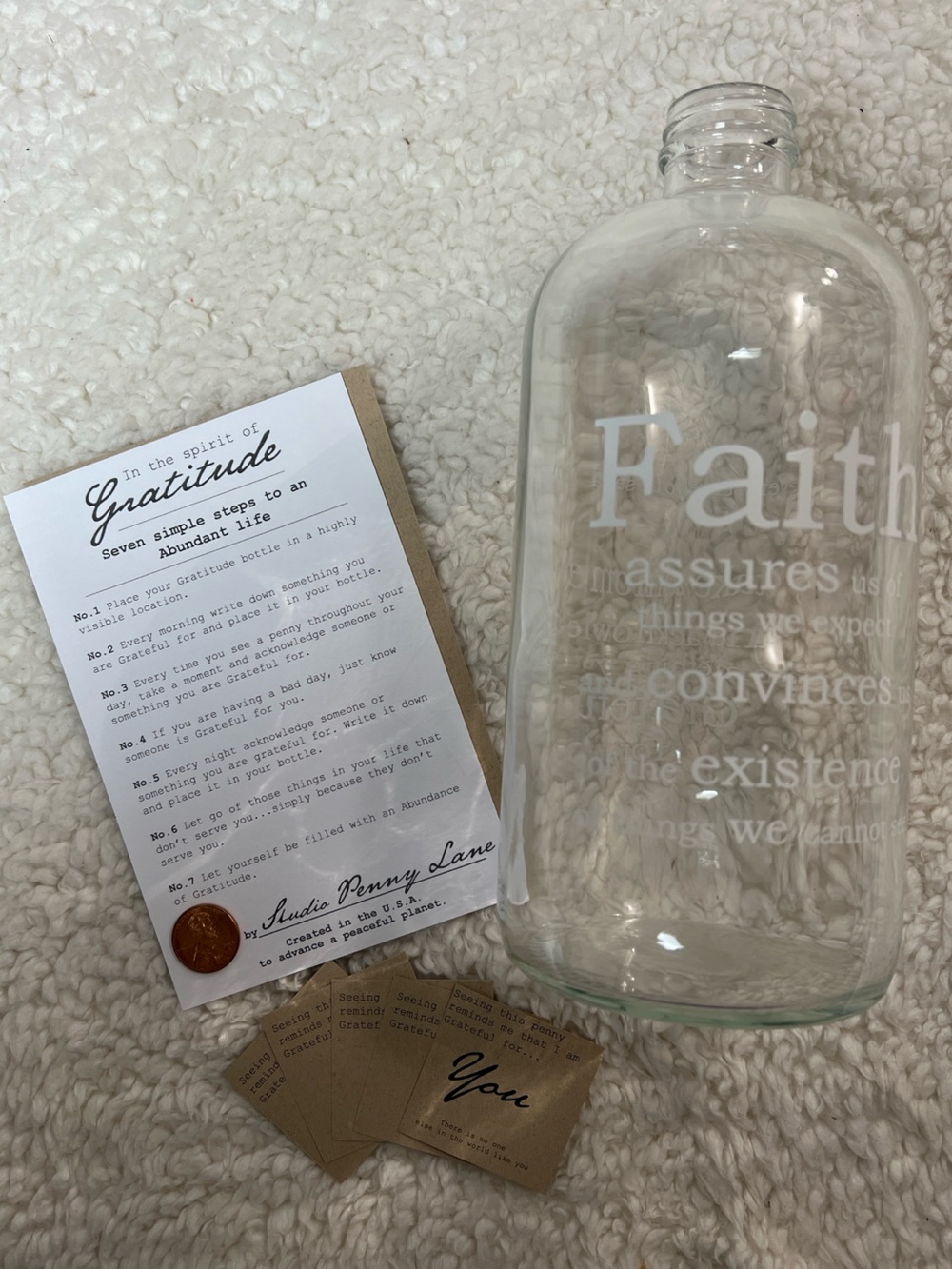Studio Pennylane Faith & Gratitude Clear Apothecary Jar
